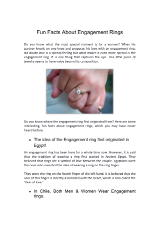 Fun Facts about Engagement Rings