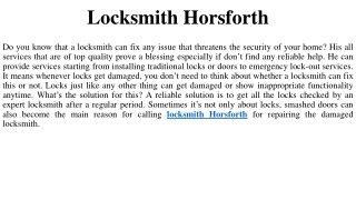 Locksmith Horsforth