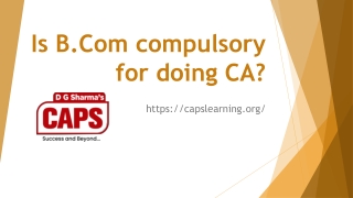 Is B.Com compulsory for doing CA