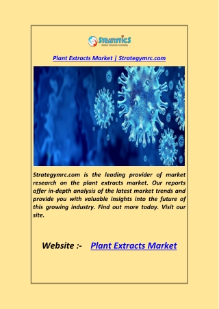 Plant Extracts Market  Strategymrc.com