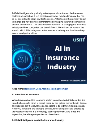 How AI Is Transforming the Insurance Industry in 2022