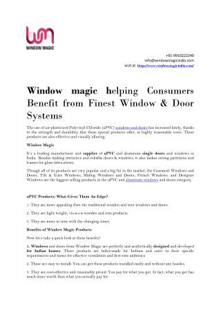 Get French Windows, Double Glazed Windows from Window Magic