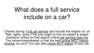 What does a full service include on a car_