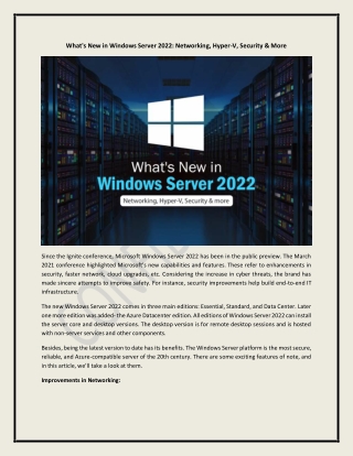 What's New in Windows Server 2022: Networking, Hyper-V, Security & More