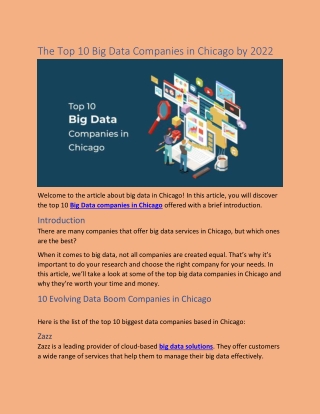 The Top 10 Big Data Companies in Chicago by 2022