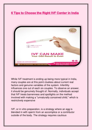 6 Tips to Choose the Right IVF Center in India