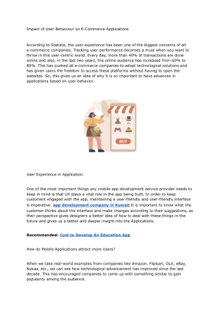 Impact of User Behaviour on E-Commerce Applications - Google Docs