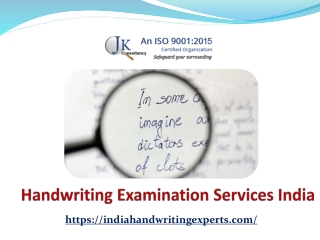 Handwriting Examination Services India - India Handwriting Expert