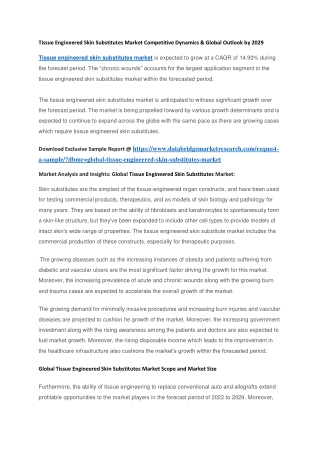 Tissue Engineered Skin Substitutes Market Competitive Dynamics & Global Outlook by 2029