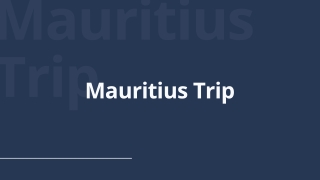 Get Mauritius Tour Packages at Best Prices
