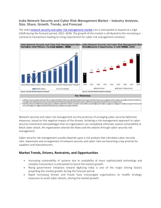 India Network Security and Cyber Risk Management Market