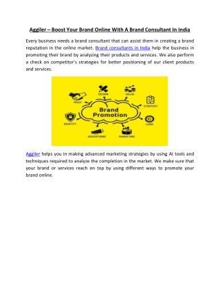Boost Your Brand Online With A Brand Consultant In India