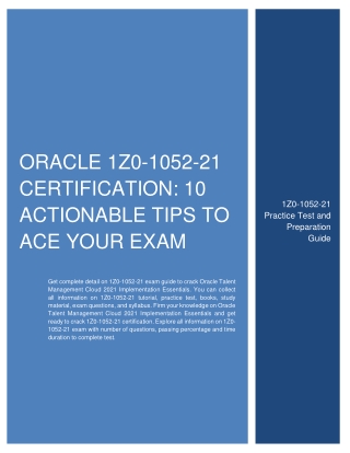 [PDF] Oracle 1Z0-1052-21 Certification: 10 Actionable Tips to Ace Your Exam