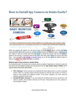 How to Install Spy Camera in Noida Easily