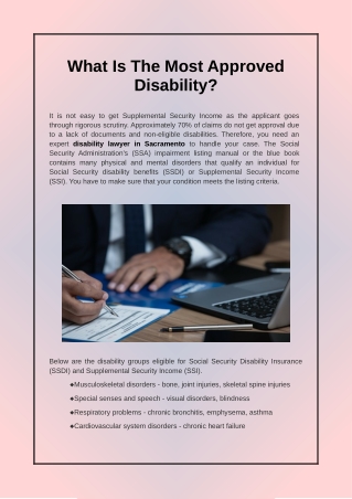 What Is The Most Approved Disability?