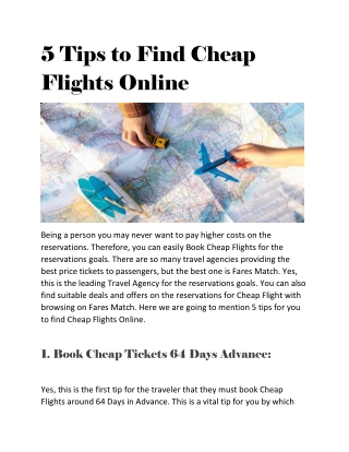 5 Tips to Find Cheap Flights Online