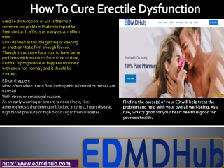 How to treat erectile dysfunction