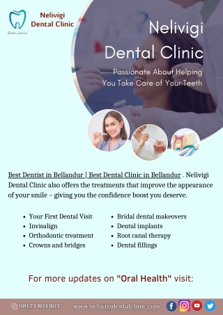 Best Dental Clinic in Bellandur | Best Dentist in Bellandur | Nelivigi Dental