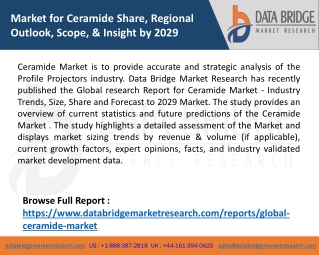 Market for Ceramide Share, Regional Outlook, Scope, & Insight by 2029