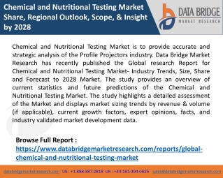 Chemical and Nutritional Testing Market Share, Regional Outlook, Scope, & Insight by 2028