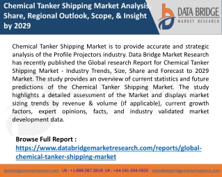 Chemical Tanker Shipping Market Analysis, Share, Regional Outlook, Scope, & Insight by 2029