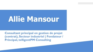 Allie Mansour - Expert en planification stratégique