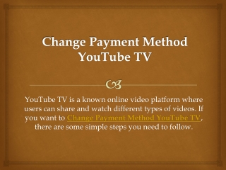 Change Payment Method YouTube TV