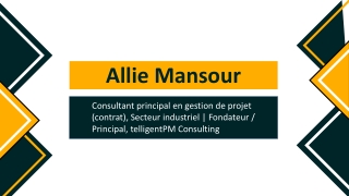 Allie Mansour - Un membre éminent du PMI