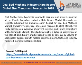 Coal Bed Methane Industry Share Report Global Size, Trends and Forecast to 2028
