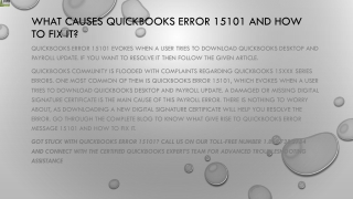 A quick and easy method to troubleshoot  QuickBooks Error 15101