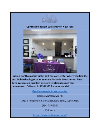 Ophthalmologist in Westchester, New York