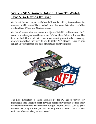 NFLBite Live NBA Streams