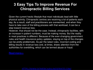 3 Easy Tips To Improve Revenue For Chiropractic Billing Services