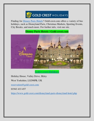 Disney Paris Hotels | Gold-crest.com