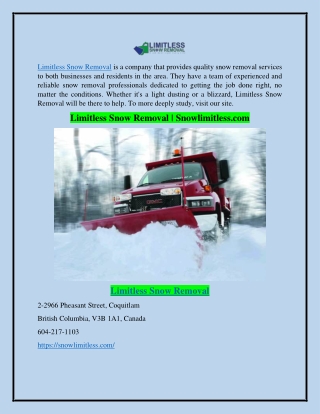 Limitless Snow Removal | Snowlimitless.com