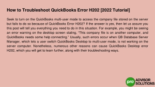 Let's find out how to troubleshoot QuickBooks error H202 [2022 Tutorial]