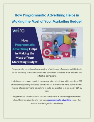 How Programmatic Advertising Helps in Making the Most of Your Marketing Budget