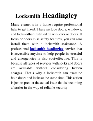 locksmith headingley
