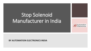 Stop Solenoid Manufacturer in india