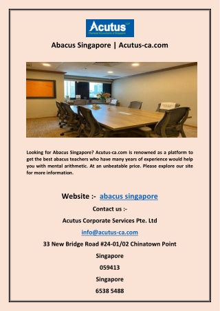 Abacus Singapore  Acutus-ca