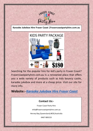 Karaoke Jukebox Hire Fraser Coast |Frasercoastpartyhire.com.au