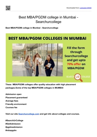 Best MBA/PGDM college in Mumbai - Searchurcollege
