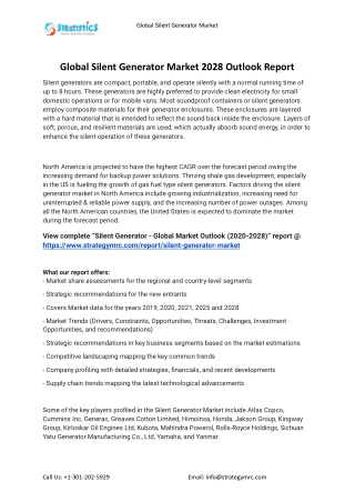 2021 Silent Generator Industry Global Analysis Report