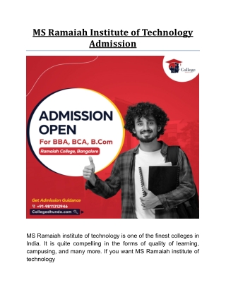 MS Ramaiah Institute of Technology Admission