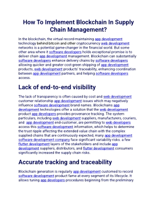 How To Implement Blockchain In Supply Chain Management (1)