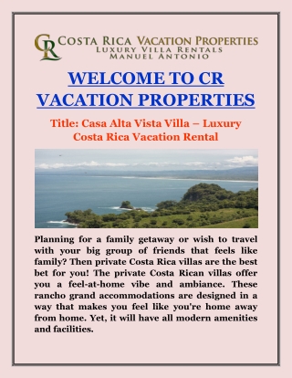 Casa Alta Vista Villa – Luxury Costa Rica Vacation Rental