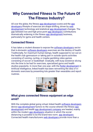 Why Connected Fitness Is The Future Of The Fitness Industry