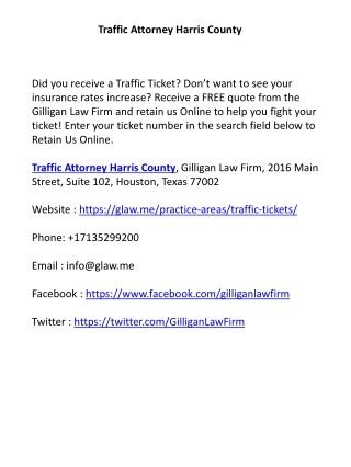 Traffic Attorney Harris County