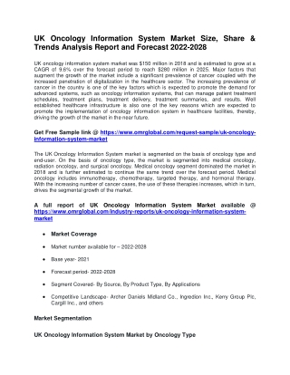 UK Oncology Information System Market