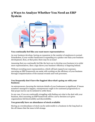 3 Ways to Analyze Whether You Need an ERP System